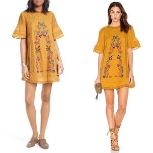 Free People Perfectly Victorian Dress in Mustard Yellow